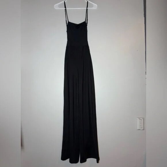 OH POLLY X SEAN Scoop Neck Backless wide leg Jumpsuit in Black size US 0 - Picture 2 of 5